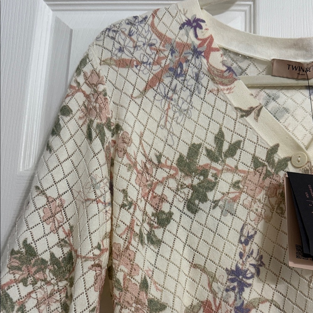 Twin-Set Pastel Floral Knit Sweater - Picture 3 of 3